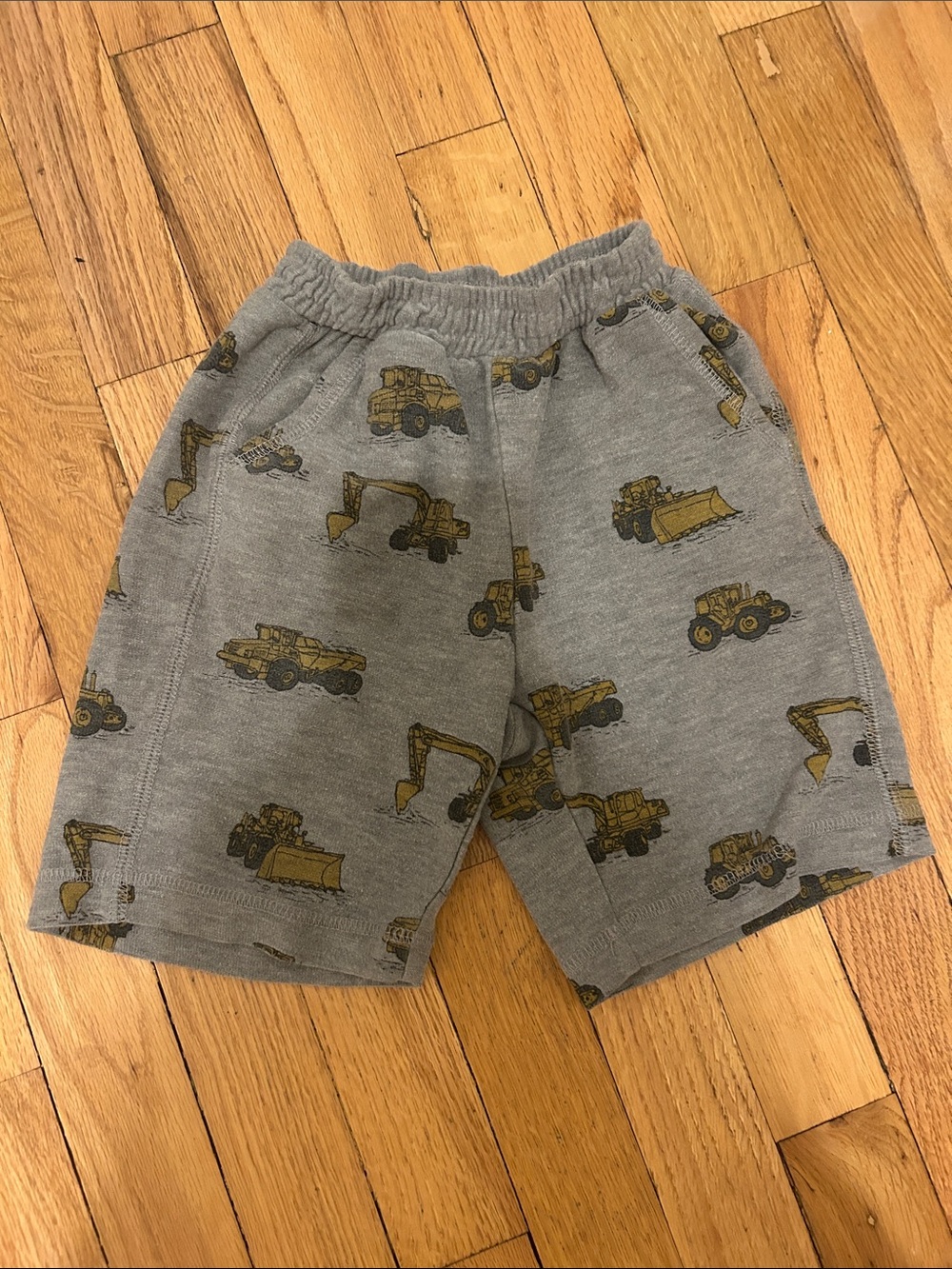 Gray Construction-Print Kids Shorts